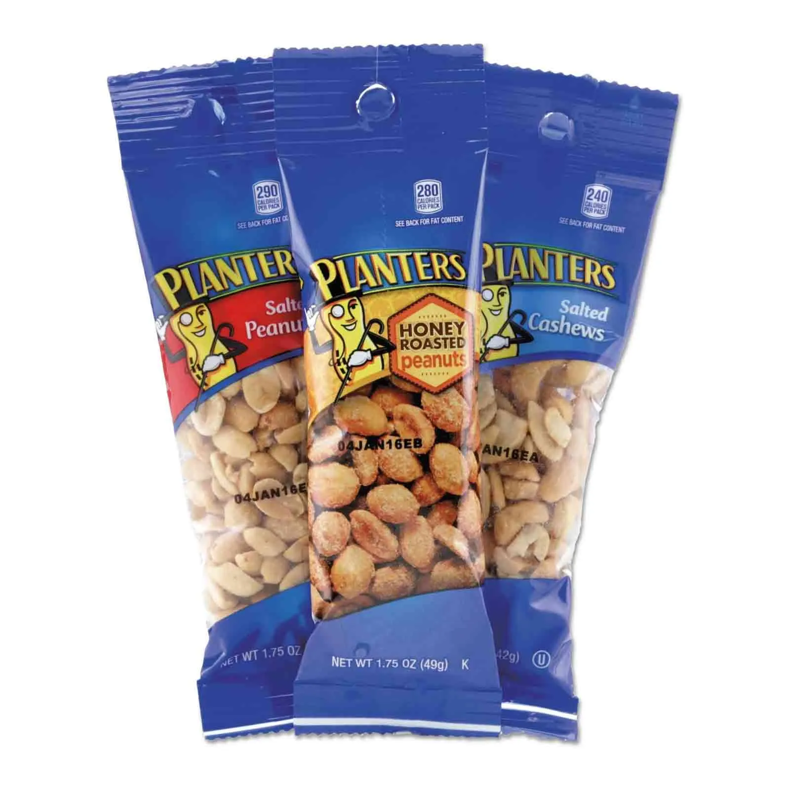 Planters Snack Variety Pack Peanuts & Cashews 24 Pcs ( Honey Roasted Peanuts - 6 , Salted Peanuts - 12 , Salted Cashews - 6 ) 1.13 Kg