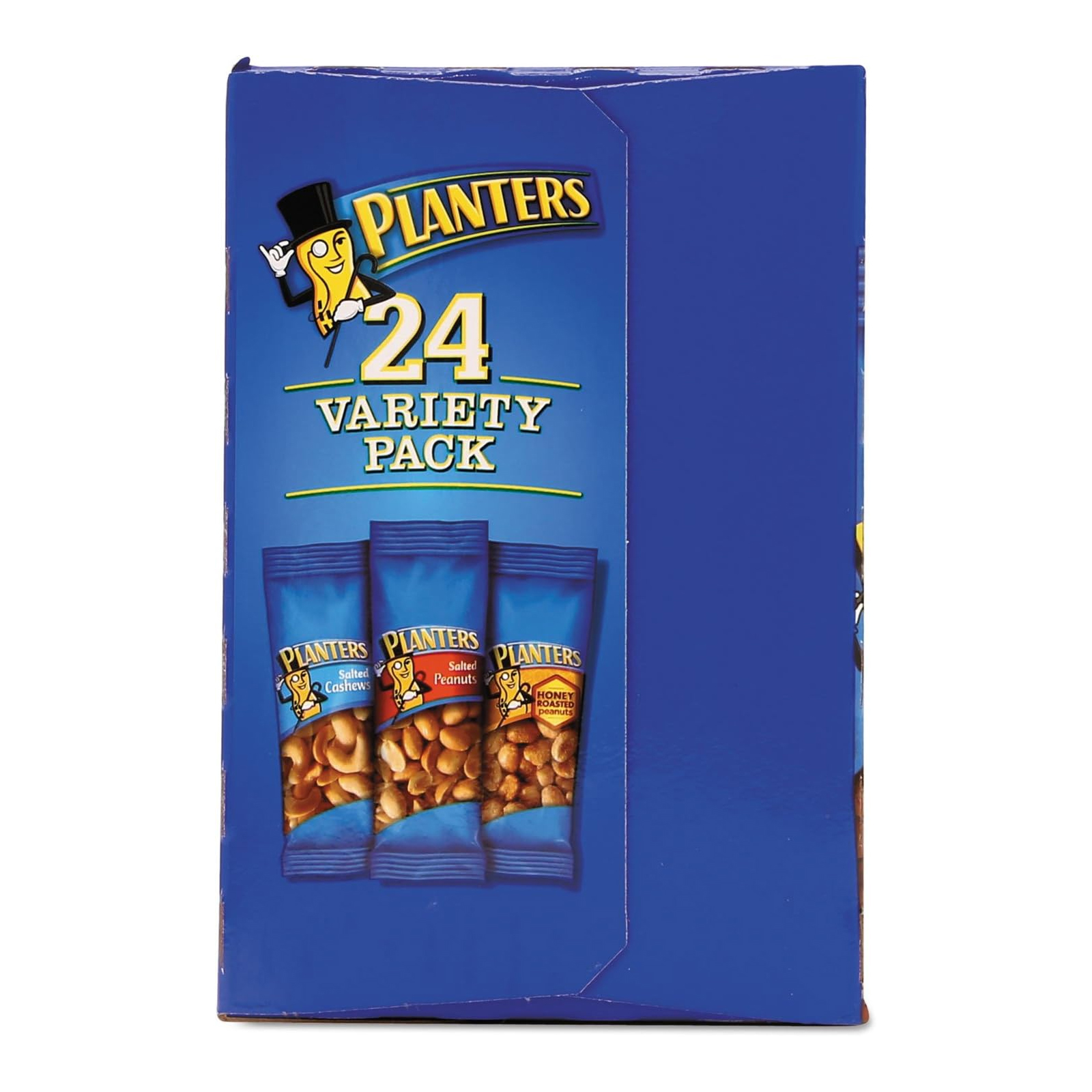  Planters Snack Variety Pack Peanuts & Cashews 24 Pcs ( Honey Roasted Peanuts - 6 , Salted Peanuts - 12 , Salted Cashews - 6 ) 