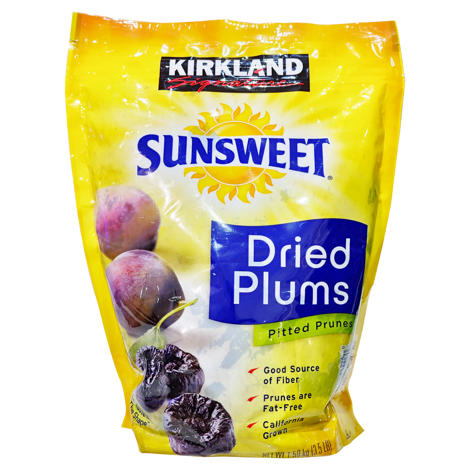 PLUM DRIED PITTED PRUNES SUNSWEET KIRKLAND SIGNATURE ( 1.59 KG )