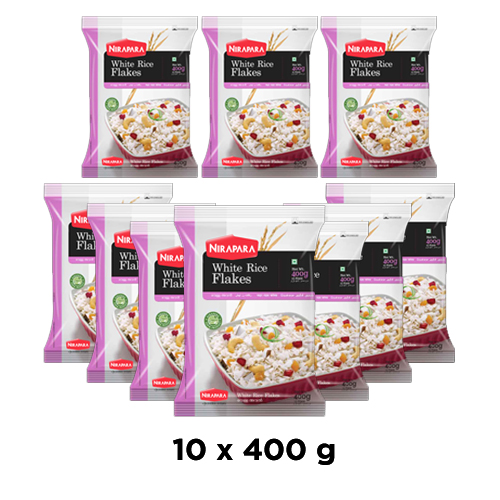  Nirapara  White Rice Flakes 10 x 400 g