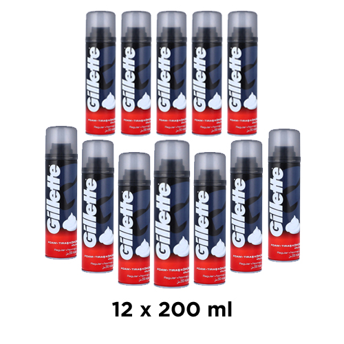 SHAVING FOAM REGULAR GILLETTE ( 12 X 200 ml ) 