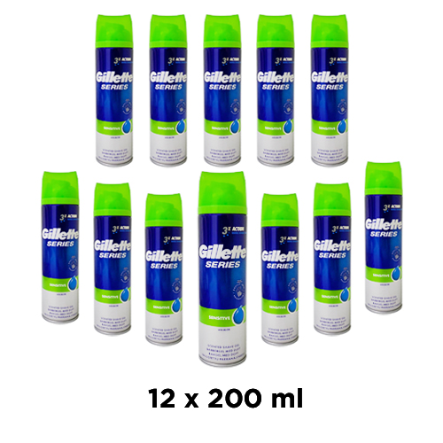 SHAVING GEL SENSITIVE GILLETTE ( 12 X 200 ML ) 