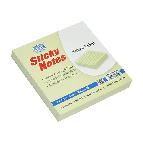 STICKY NOTE PADS 3 X 3 INCH YELLOW FIS ( 100 SHT )
