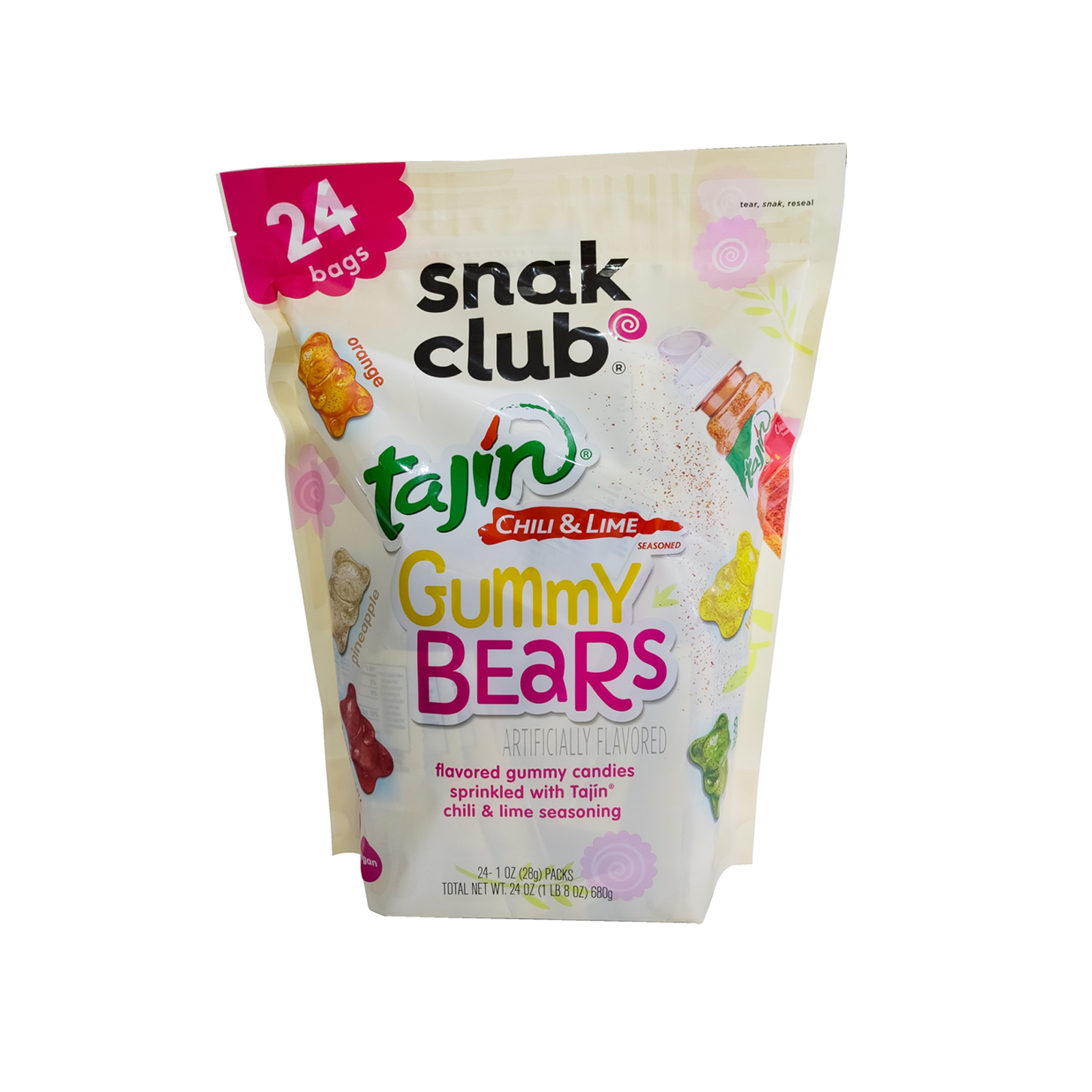  Snak Club Tajin Gummy Bears Chili & Lime Seasoned Gummy Candy Snack  Jumbo Pack  680 GM