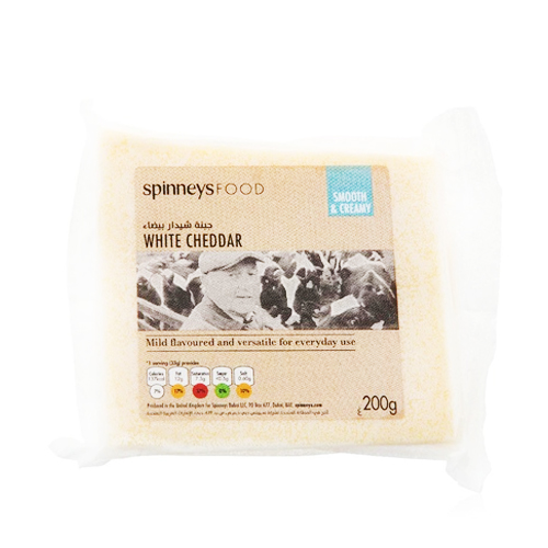 CHEESE CHEDDAR WHITE SPINNEYS FOOD (200 GM)