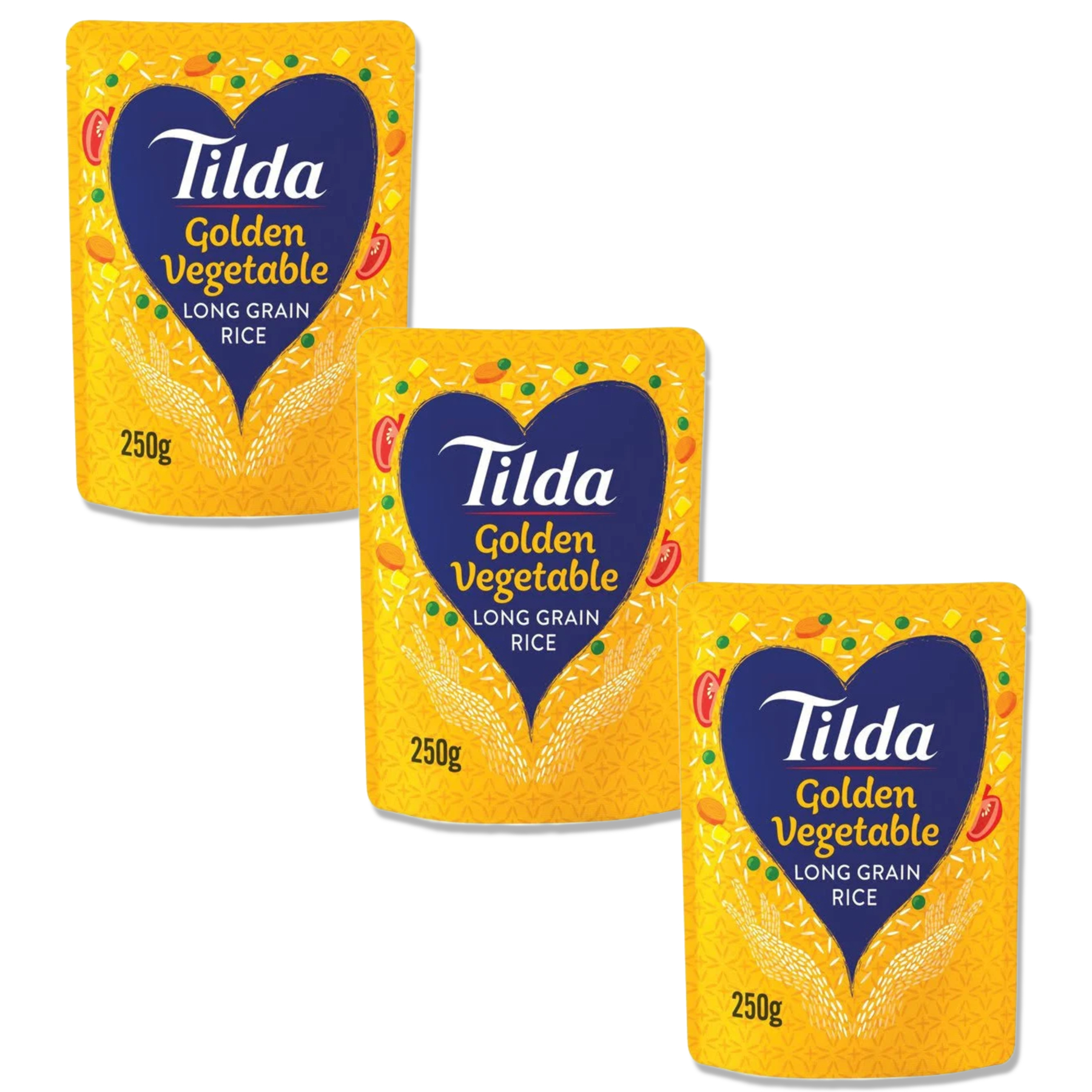 RICE BASMATI GOLDEN VEGETABLE LONG GRAIN  MICROWAVE TILDA ( 3 X 250 G ) 