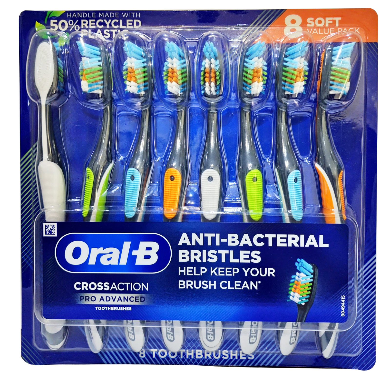 TOOTHBRUSH ANTI BACTERIAL BRISTLES SOFT PRO ADVANCED ORAL - B ( 1 X 8 PCS )