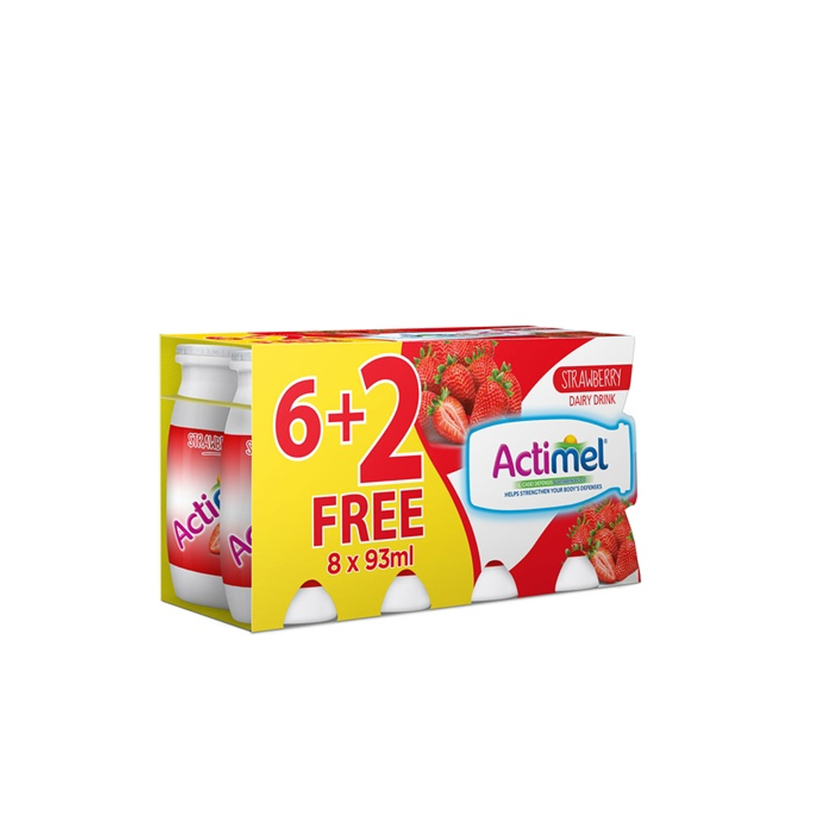 YOGHURT DRINK STRAWBERRY ACTIMEL DANONE ( 8 X 93 ML )