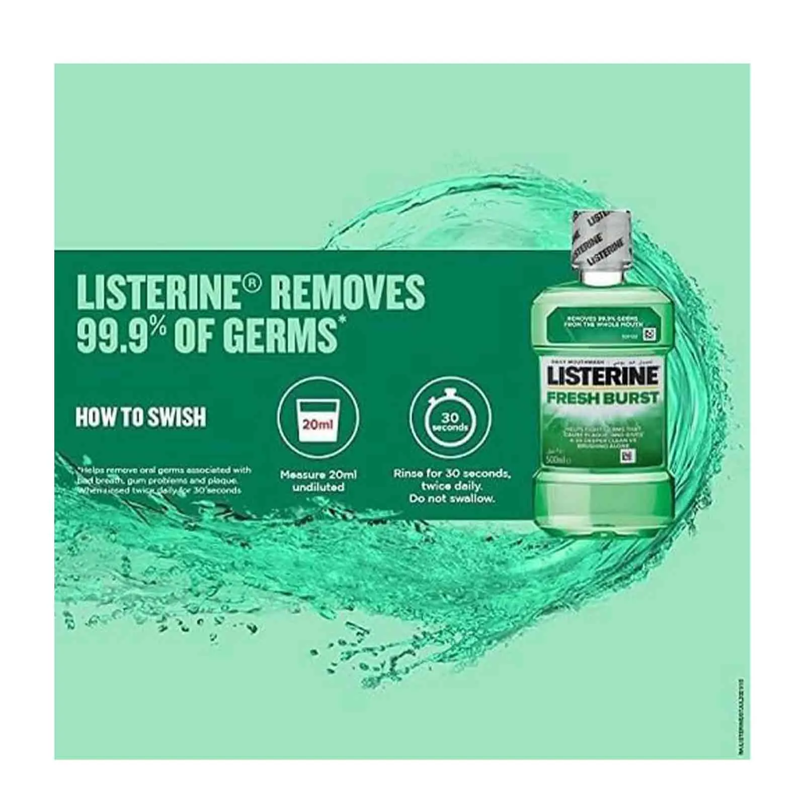  Listerine Fresh Burst Mouth Wash 3 x 500 ml