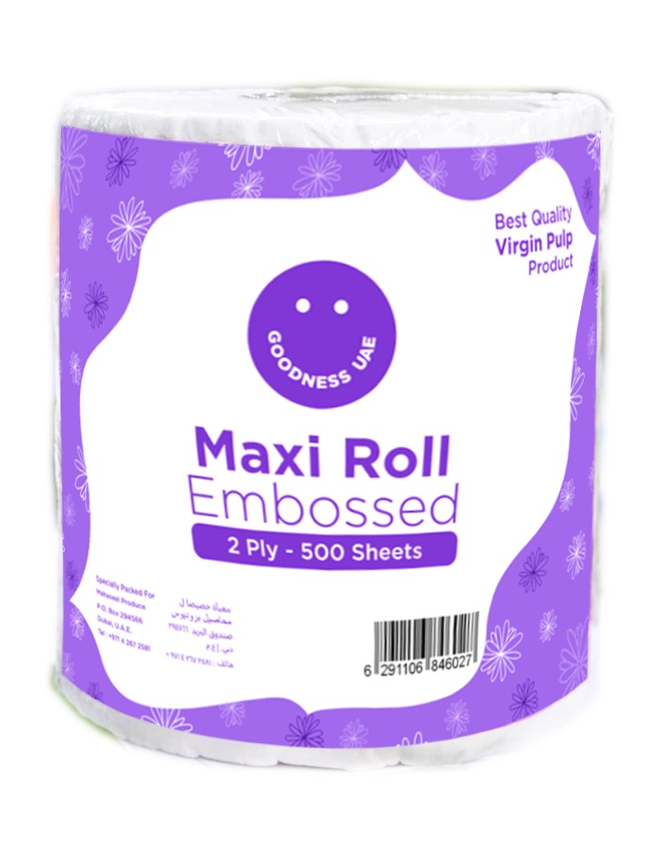 MAXI ROLL EMBOSSED 2 PLY - 500 SHEETS GOODNESS ( ROLL )