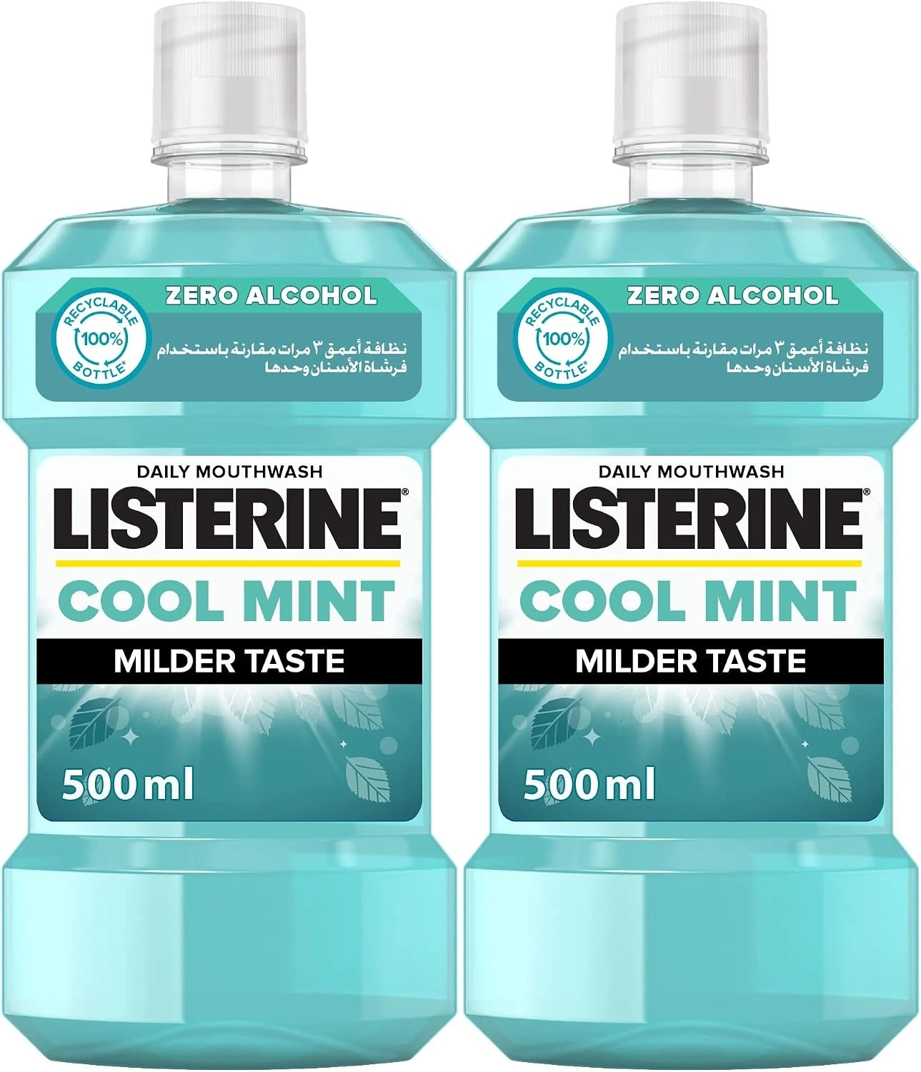 MOUTH WASH COOL MINT MILDER TASTE LISTERINE ( 2 X 500 ML )