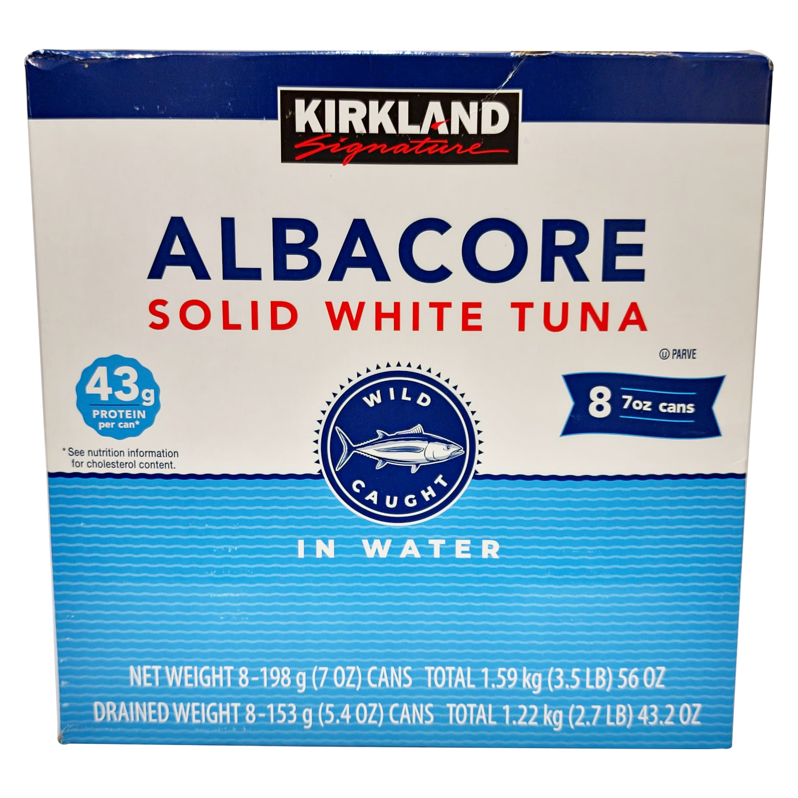 TUNA SOLID WHITE IN WATER ALBACORE KIRKLAND SIGNATURE ( 8 X 198 GM )