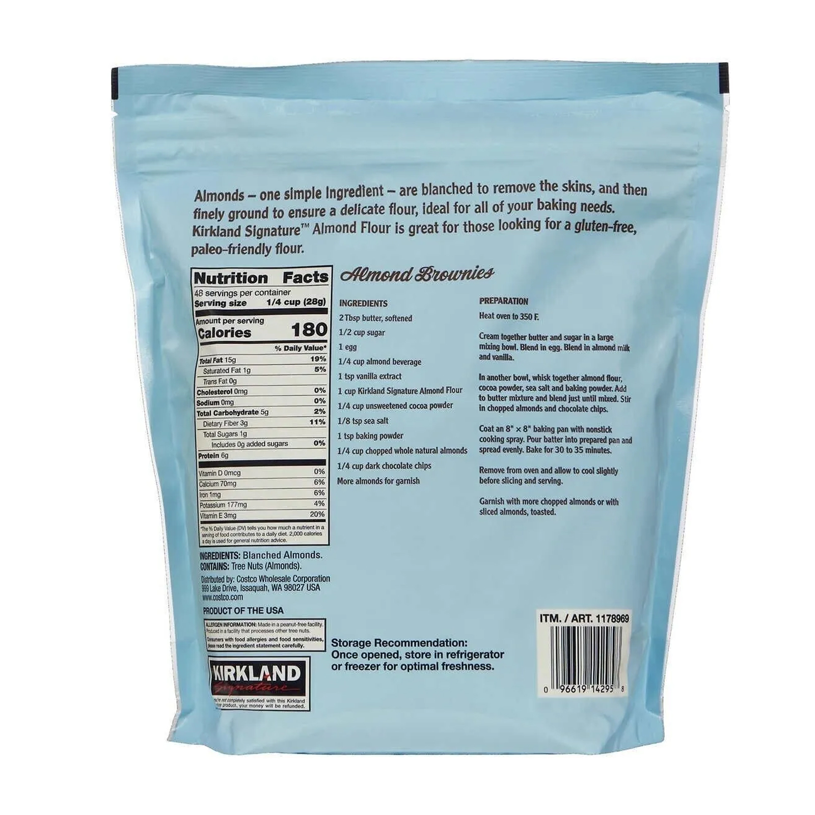  Kirkland Signature Blanched Almond Flour 1.36 Kg