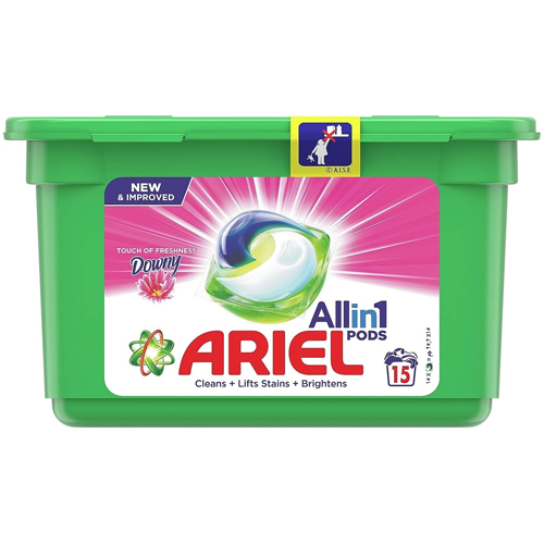 LIQUID DETERGENT CAPSULES 3 IN 1 POD PB DOWNY FLORAL BREEZE ARIEL ( 15 PODS )