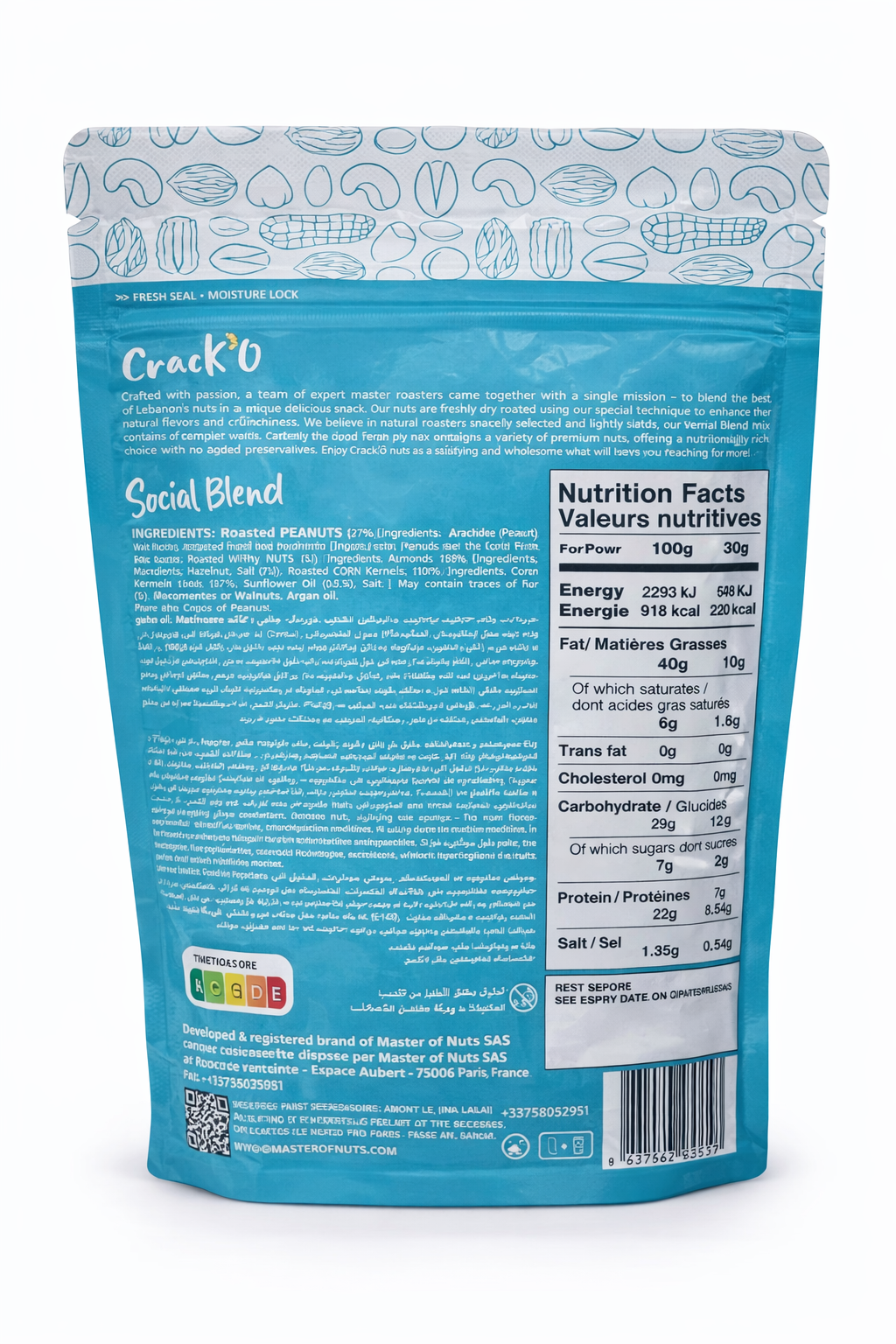  Crack O Social Blend Dry Roasted Nuts – Lightly Salted, Premium Mixed Nuts , 250 g