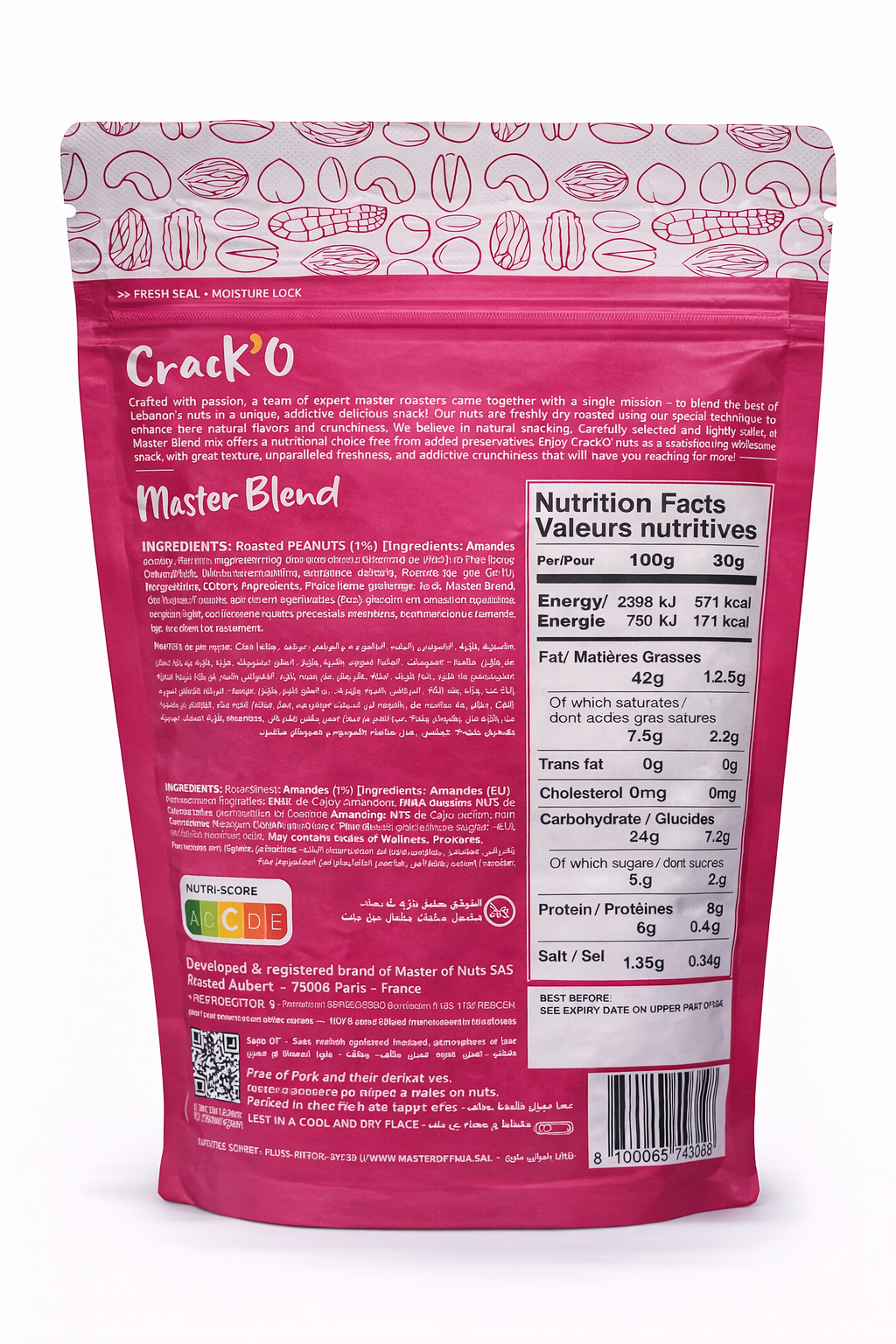  Crack O Master Blend Dry Roasted Nuts – Lightly Salted, Premium Mixed Nuts , 250 g