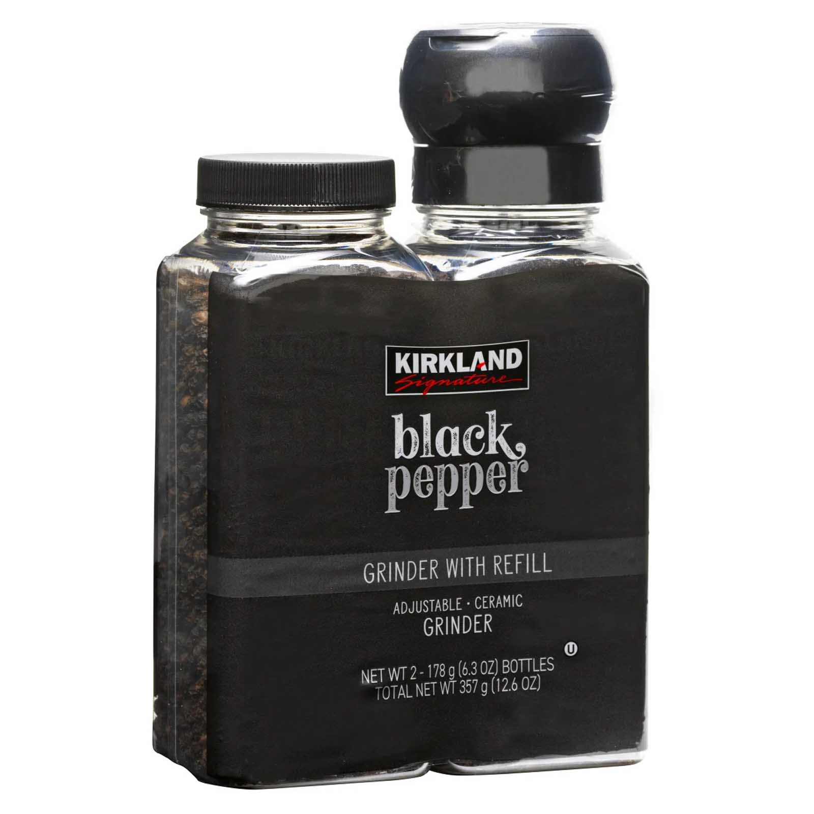 PEPPER BLACK GRINDER WITH REFILL KIRKLAND ( 357 GM )