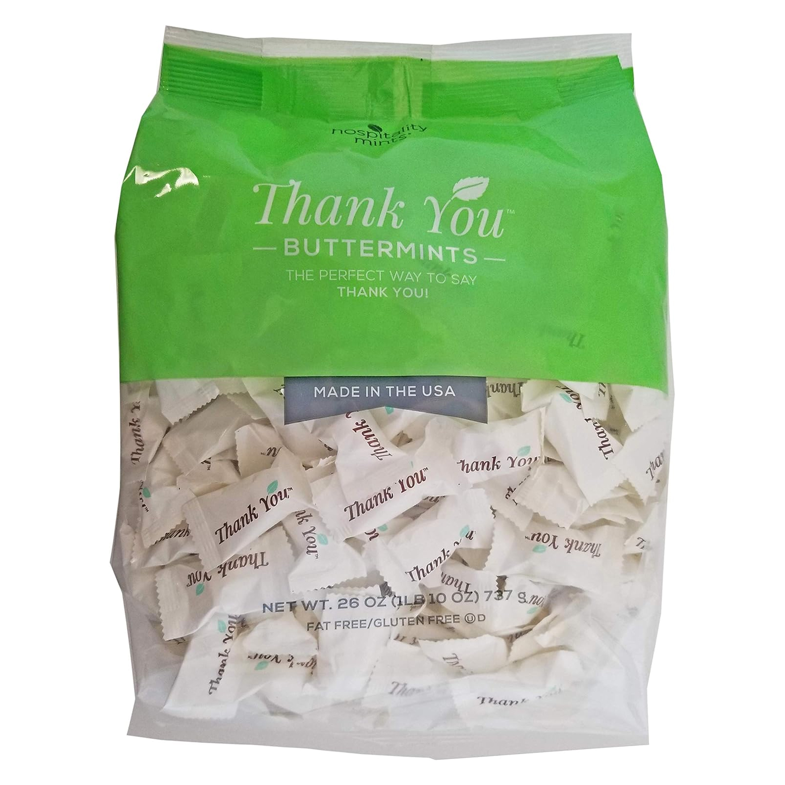  Hospitality Mints Buttermints, Individually Wrapped Mints with Thank You Message  200 PC 737 Gm