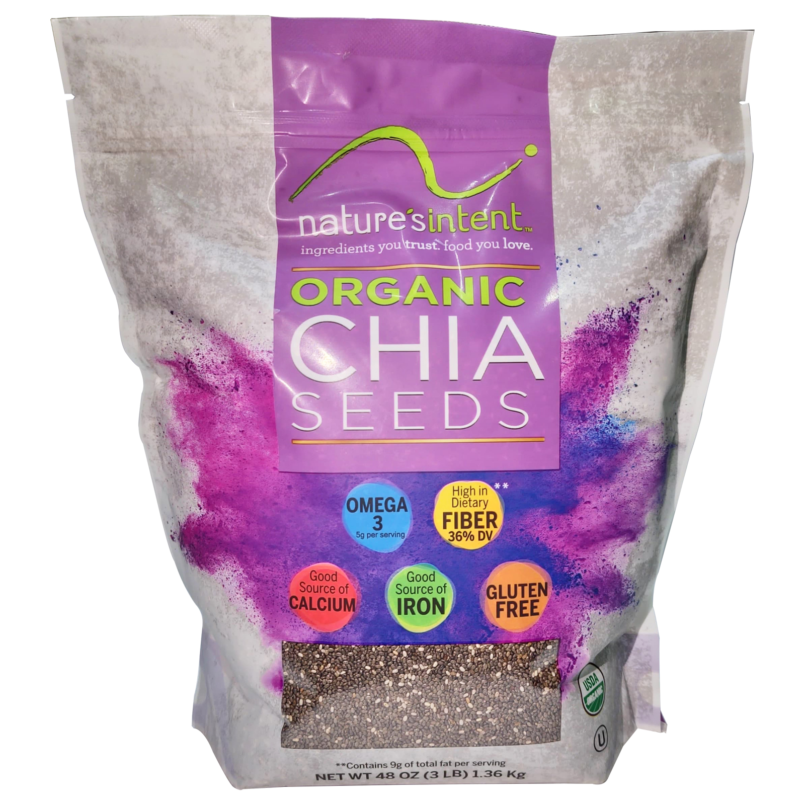  Nature's Intent Organic Chia Seeds 1.36 Kg 