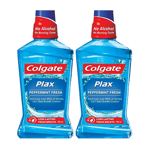  Colgate Mouthwash Peppermint Blue Plax 2 X 250 ml