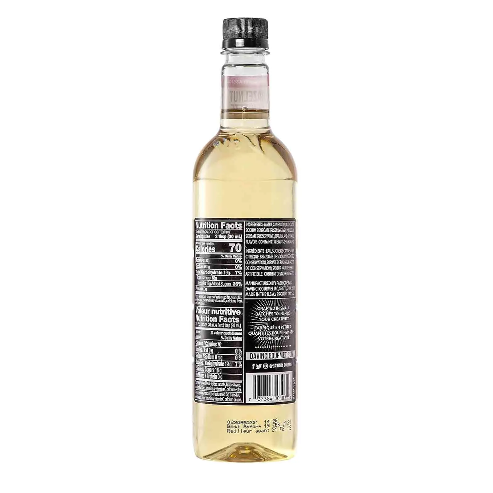  Syrup Classic Hazelnut Davinci Gourmet 750 ml