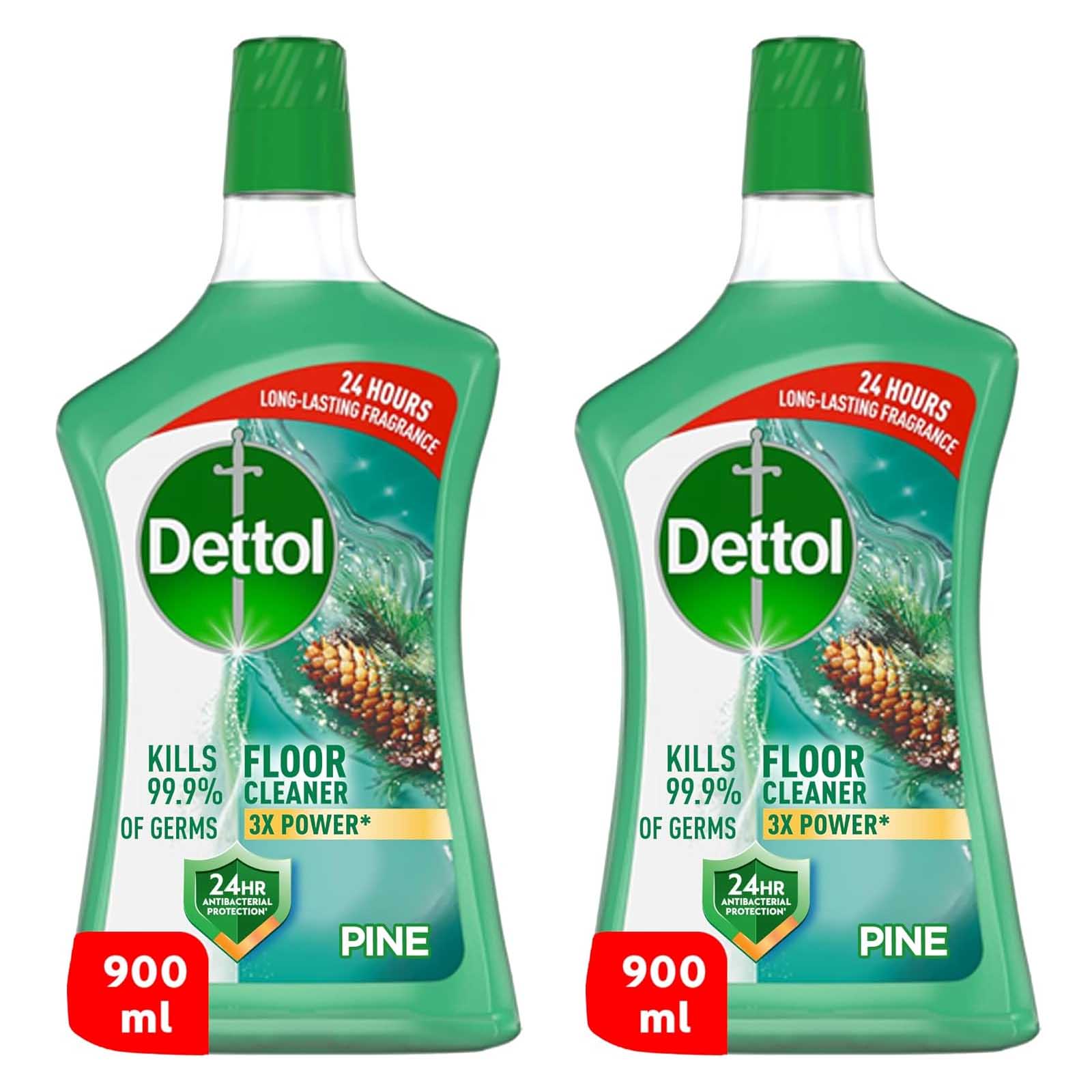 FLOOR CLEANER ANTIBACTERIAL POWER 3X PINE DETTOL ( 2 X 900 ML )