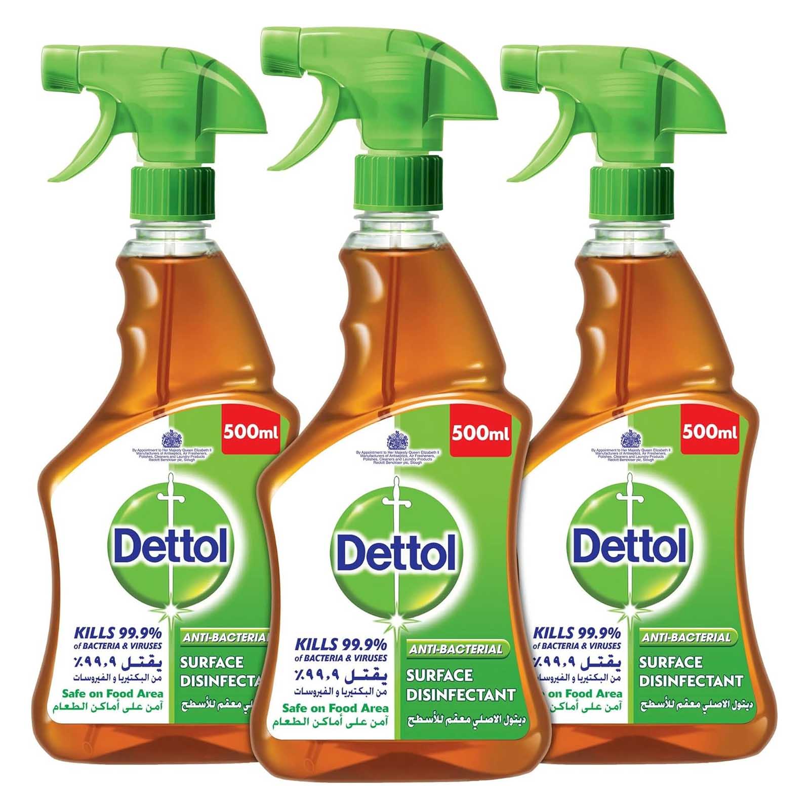 SURFACE DISSENFECTANT SPRAY DETTOL ( 3 X 500 ML )