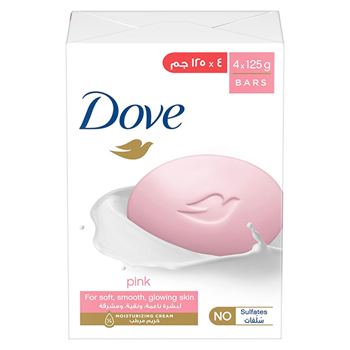 SOAP BEAUTY CREAM BAR PINK DOVE ( 4 X 125 GM )
