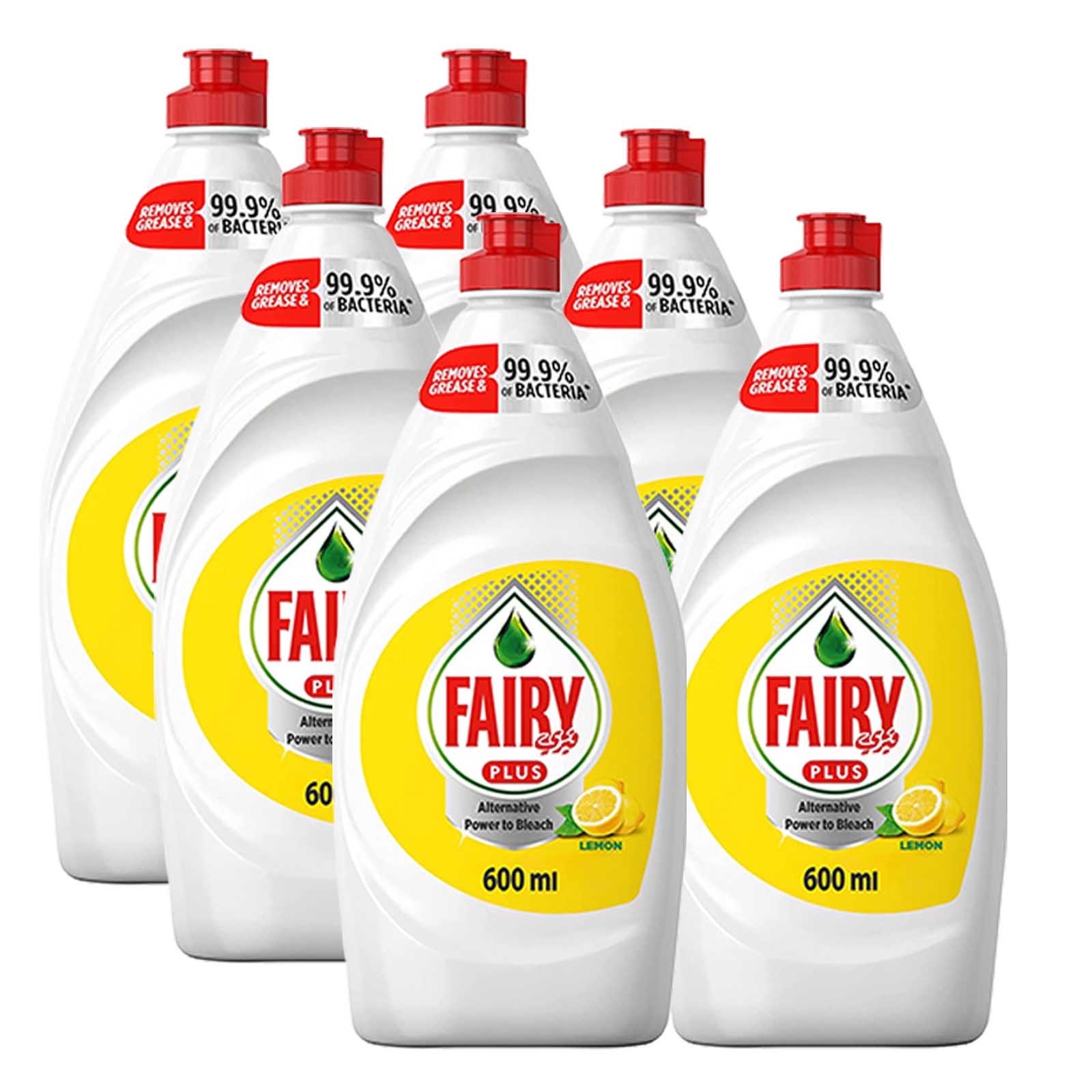  Dishwashing Liquid Soap Lemon Fairy 6 x 600 Ml 