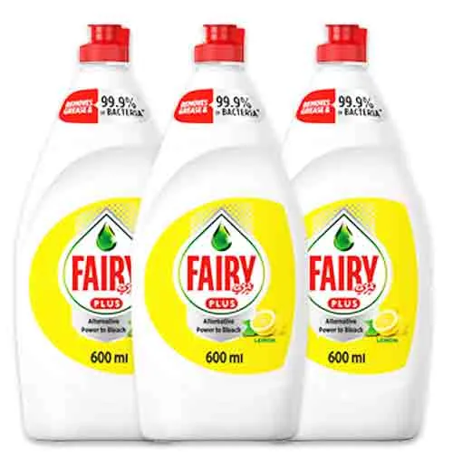 DISHWASHING LIQUID SOAP LEMON FAIRY (3 X 600 ML)