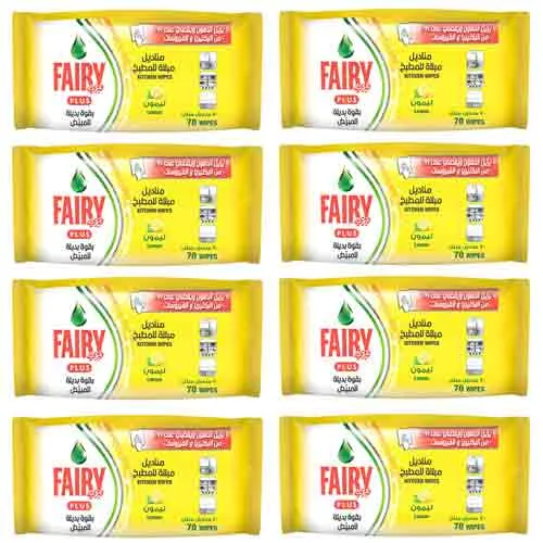 WIPES KITCHEN ANTI BACTERIAL LEMON FAIRY (4 X 2 X 70 PC)