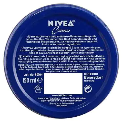  Nivea All Purpose Moisturising Cream Tin 3 x 150 ml