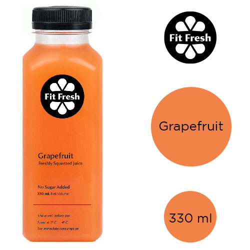  Fit Fresh Grapefruit Juice 330 ml (Cold-Pressed Fresh Juice, Freshly-Squeezed Daily, No Preservatives, No Additives, No Sugar Added, Citrus Juice)