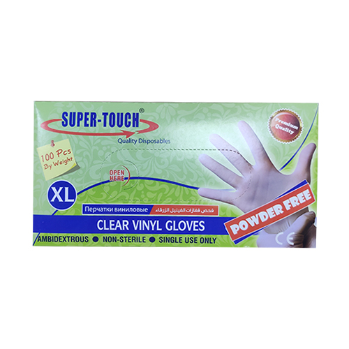  Super Touch Vinyl Gloves Powder Free White XL 100 Pcs