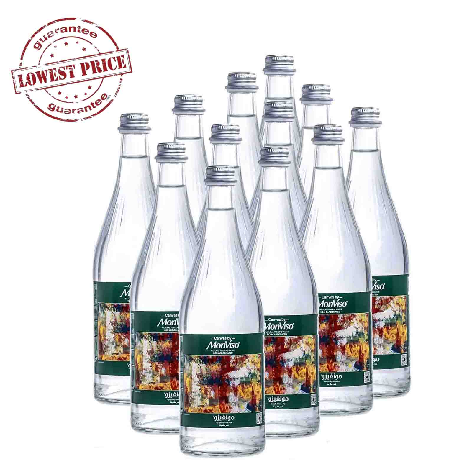 WATER STILL NATURAL MINERAL GLASS BOTTLE CANVAS BY MONVISO ( 12 X 750 ML )