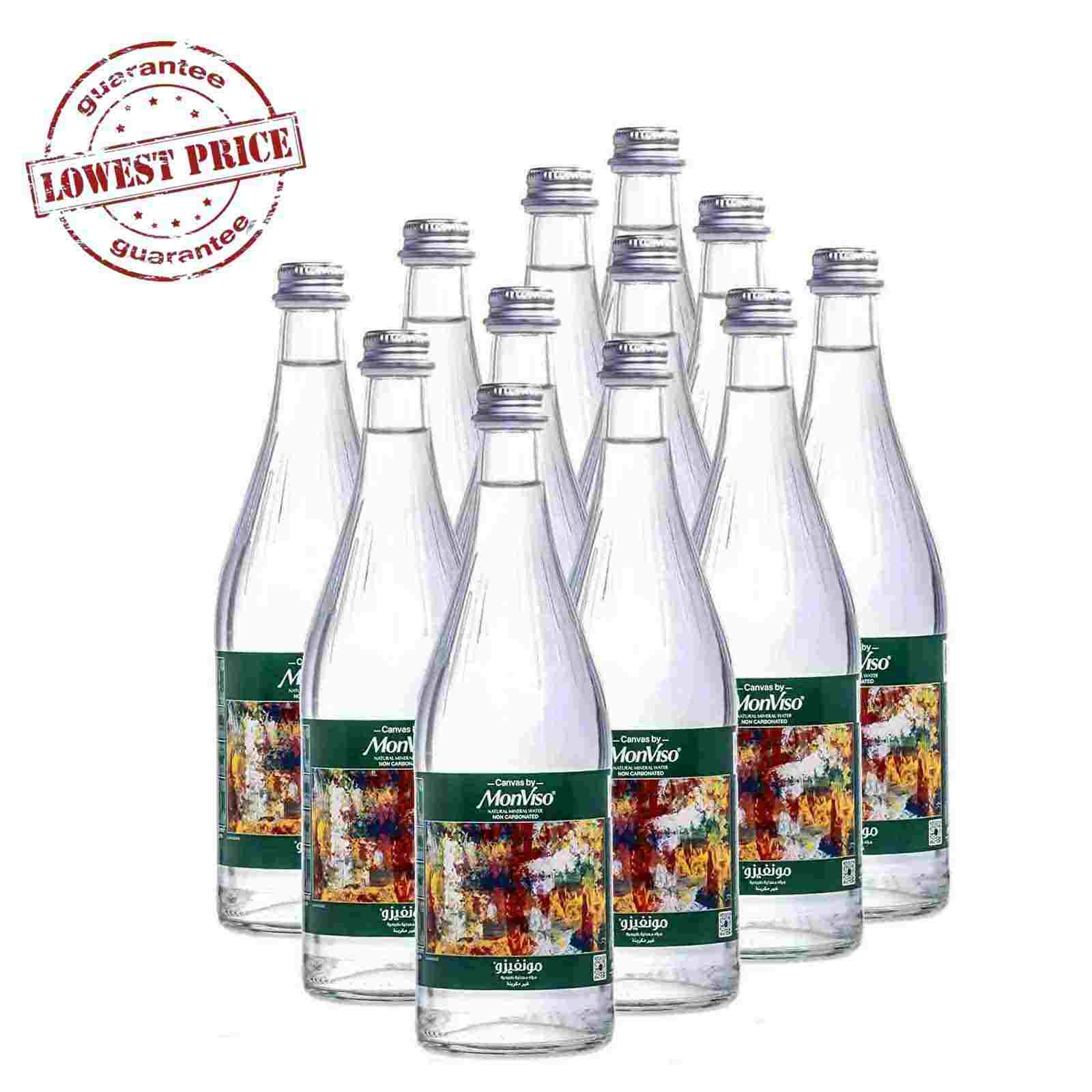 WATER STILL NATURAL MINERAL GLASS BOTTLE CANVAS BY MONVISO ( 12 X 750 ML )