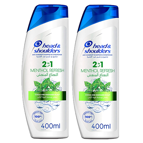  Head & Shoulders Menthol Refresh Shampoo 2 x 400 ml 