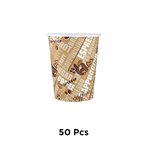 DISPOSABLE PAPER CUP HD 8 OZ HOT PACK ( 50 PC )