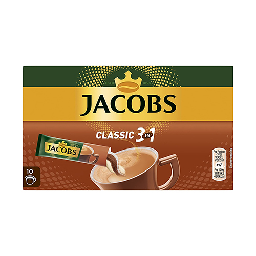  Jacobs Classic 3 in-1 Coffee Sticks 18 g X 10 Pcs