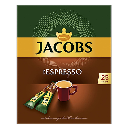  Jacobs Espresso Ground Coffee Sticks 25 Pcs