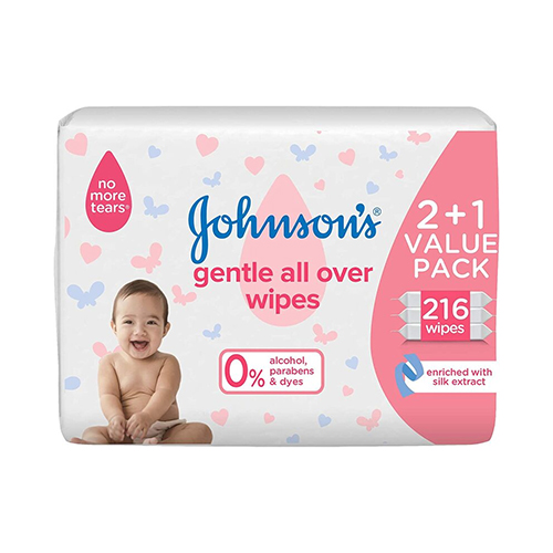  Johnsons Baby Wipes Gentle All Over 1 x 216 Pcs