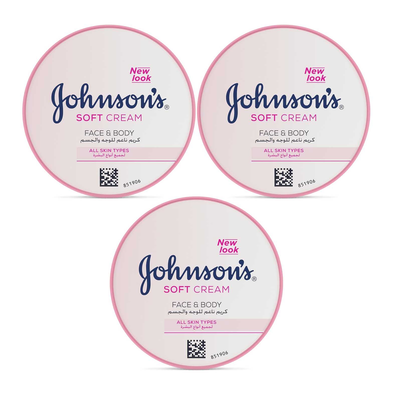 CREAM SOFT FACE & BODY JOHNSONS ( 3 X 200 ML )