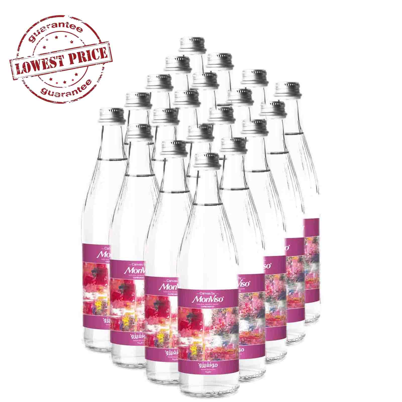 WATER SPARKLING MINERAL GLASS BOTTLE CANVAS BY MONVISO ( 20 X 500 ML )