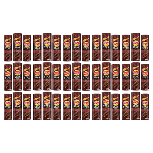  Lays Stax Potato Crisps BBQ 3 X 15 X 170 g