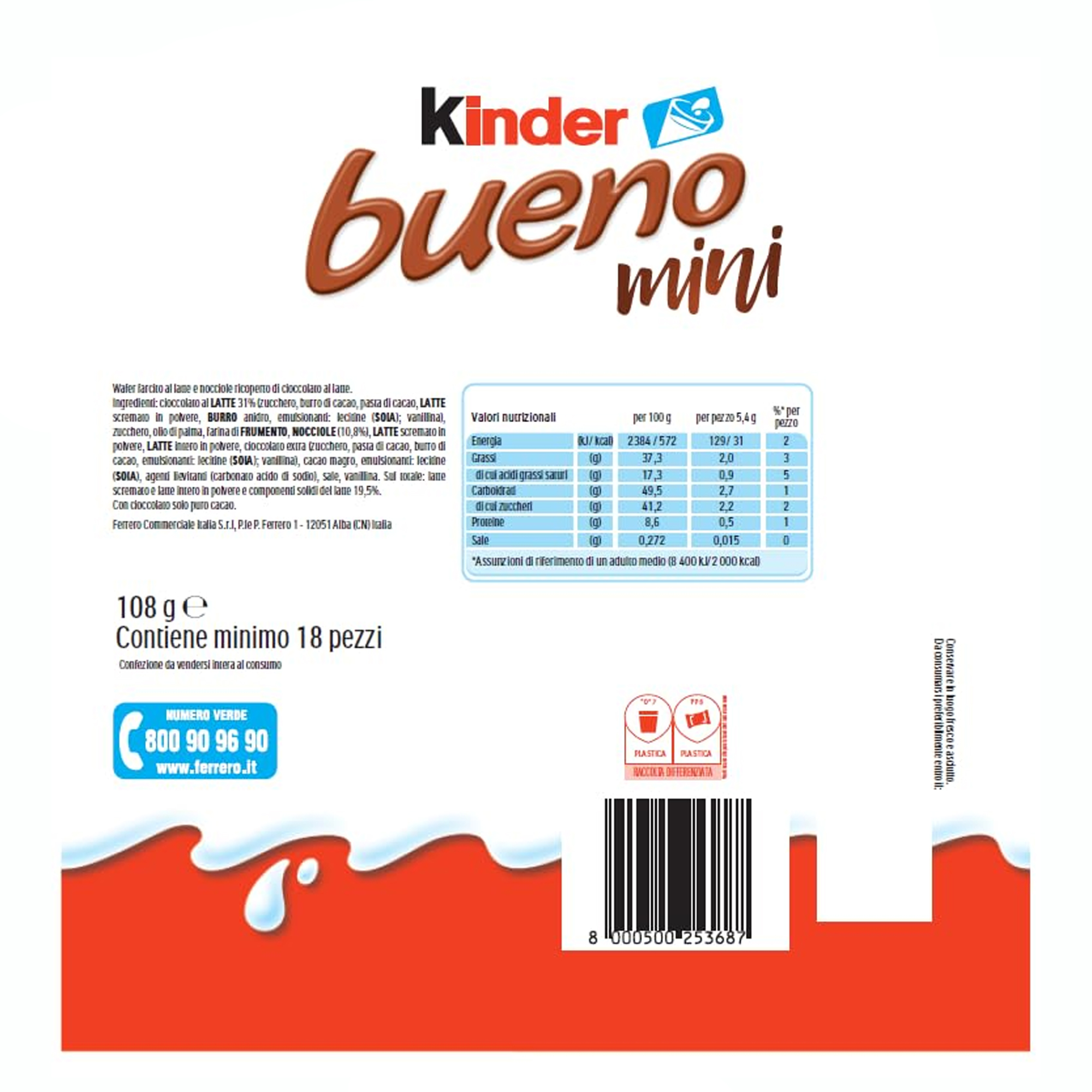 Kinder Bueno Mini Chocolate 108 g ( 20 Minis )