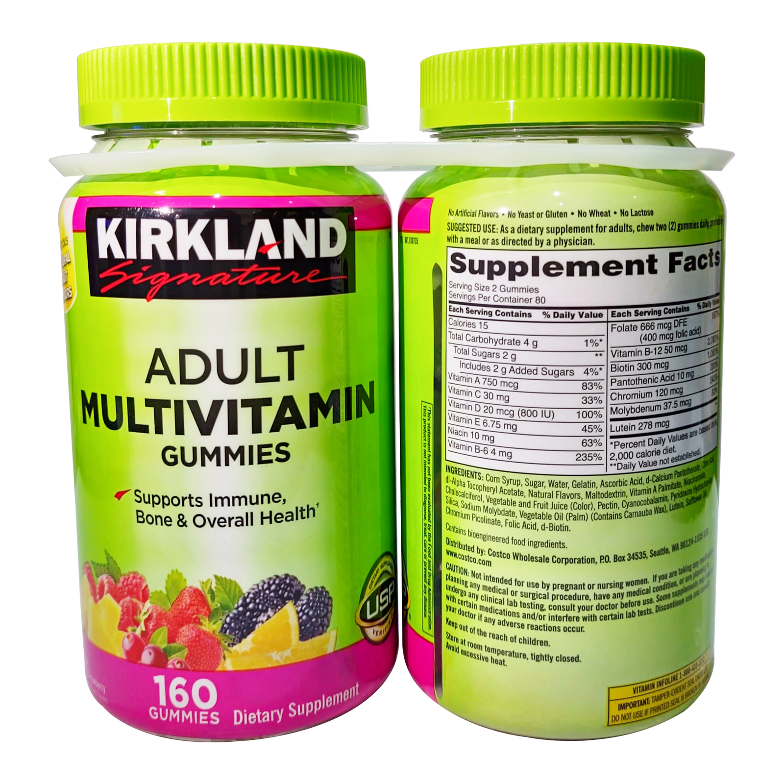  Kirkland Signature Adult Multivitamin Gummies 160 Pc x 2