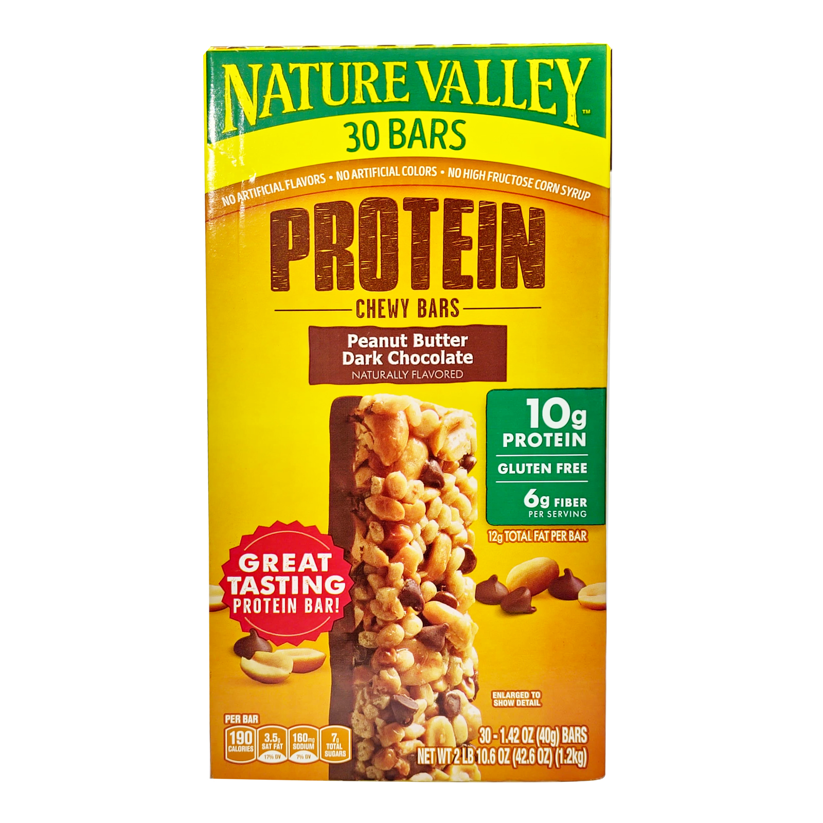   Nature Valley Protein Bar Chewy Peanut Butter Dark Chocolate 30 x 40 Gm