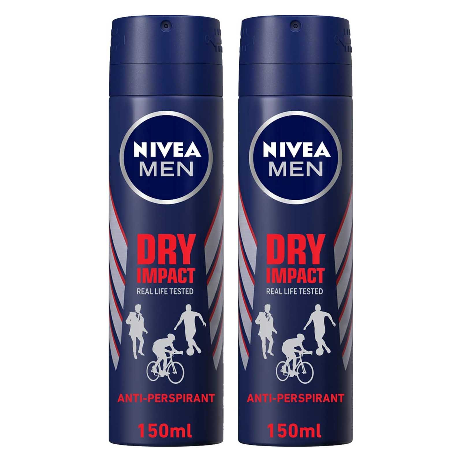 DEODORANT SPRAY ANTIPERS DRY IMPACT MEN NIVEA ( 2 X 150 ML )