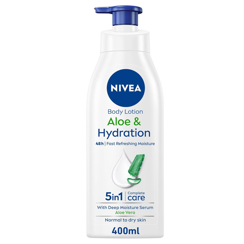  NIVEA Body Lotion Hydration, Aloe Vera, Normal to Dry Skin, 400ml