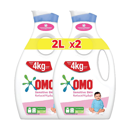  Omo Sensitive Skin Liquid Laundary Detergent 2 x 2 Ltr